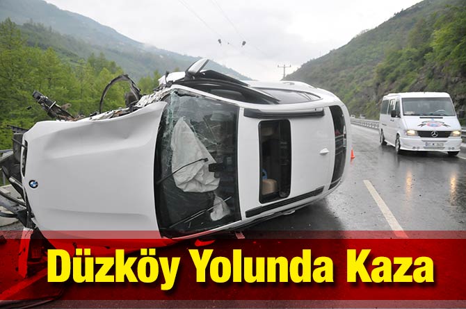 Akçaabat'ta meydana gelen kazada son model cip hurdaya döndü.