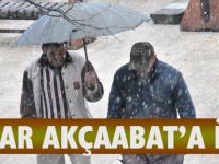 Akçaaabat'ta Yoğun Kar Yağışı