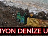 Kamyon Denize Uçtu