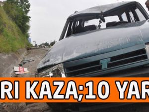 Trabzon’da meydana gelen 2 ayrı trafik kazasında 10 kişi yaralandı