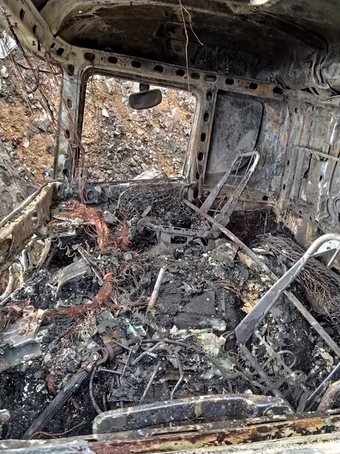 Gümüşhane'de Kamyon Yandı 3