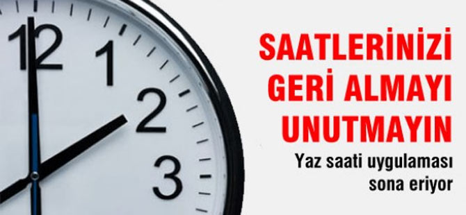 Kış saati uygulaması başlıyor.