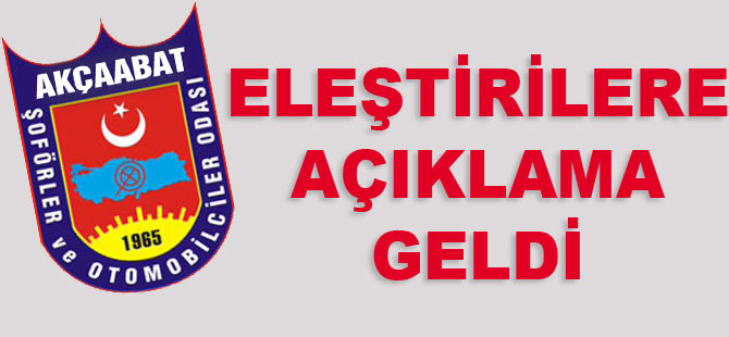 Akçaabat Şoförler Odası'dan yanıt