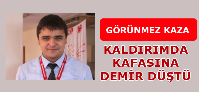 Akçaabat'ta Kaldırımda yürüyen bir kişinin kafasına demir parça düştü.