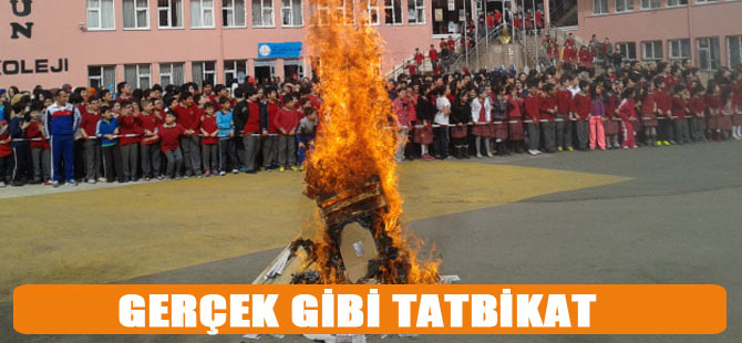 İtfaiyeden yangın Tatbikatı