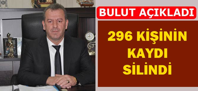 296 Kişinin Kaydı Silindi