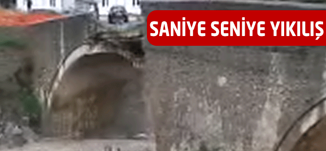 Akçaabat'ta Tarihi köprü böyle yıkıldı