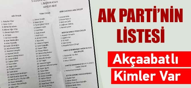 Akçaabatlı Kimler Listede yer Aldı?
