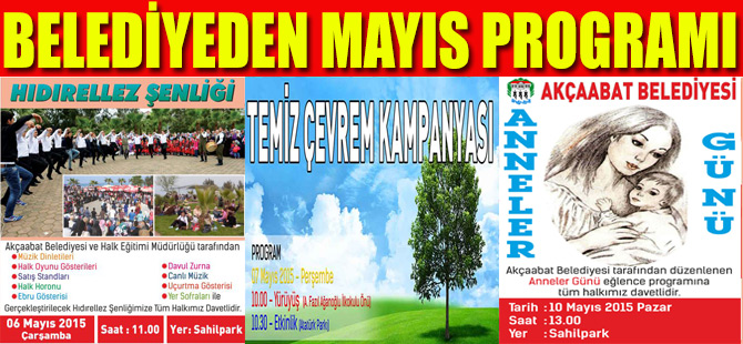 Belediyeden Mayıs Programı