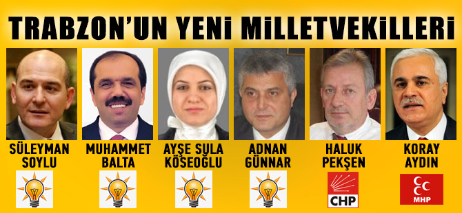 Trabzon'un Yeni Vekilleri