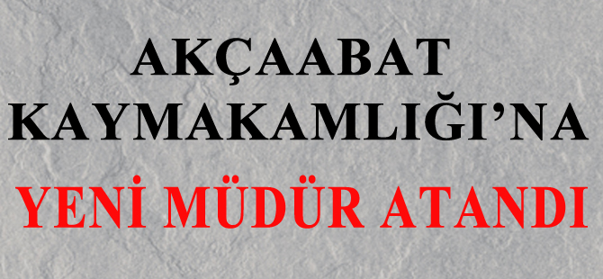 Kaymakamlığa Yeni Yazı İşleri müdürü atandı.