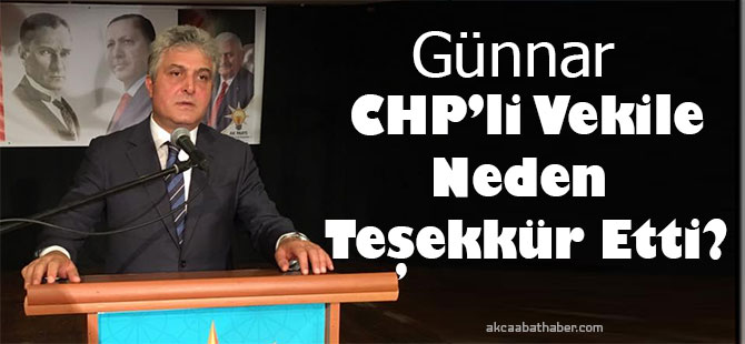 Günnar'dan CHP'li Vekile Teşekkür