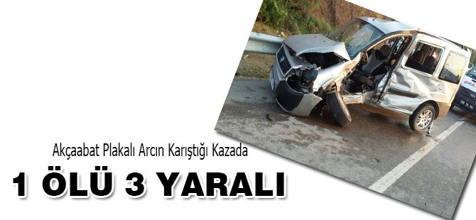 Akçaabat Plakalı Araç Kaza Yaptı