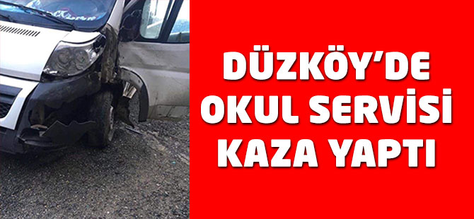 Düzköy'de Okul Servisi Kaza Yaptı