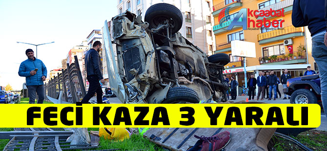 Trafik Kazası; 3 Yaralı
