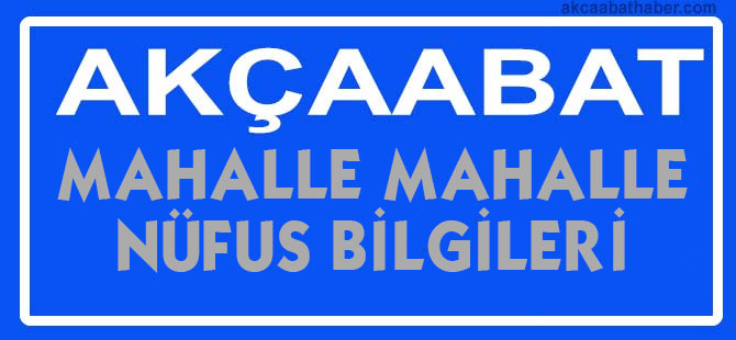 Mahalle Mahalle Akçaabat Nüfusu