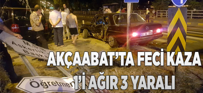 Akçaabat'ta Feci Kaza 3 Yaralı