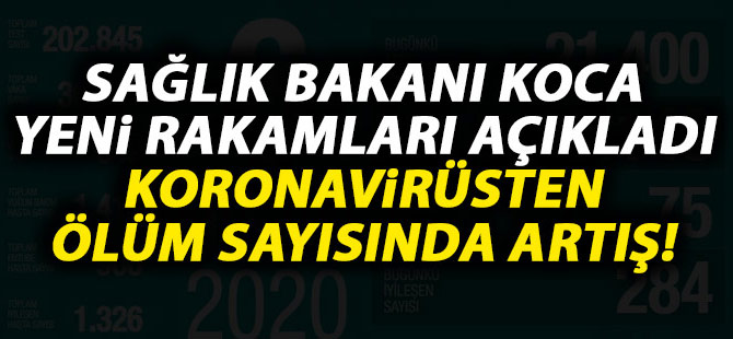 Sağlık Bakanı Koca yeni rakamları açıkladı! Ölüm sayısında artış!
