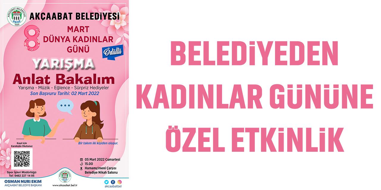Belediyeden Kadınlar Gününe Özel Etkinlik