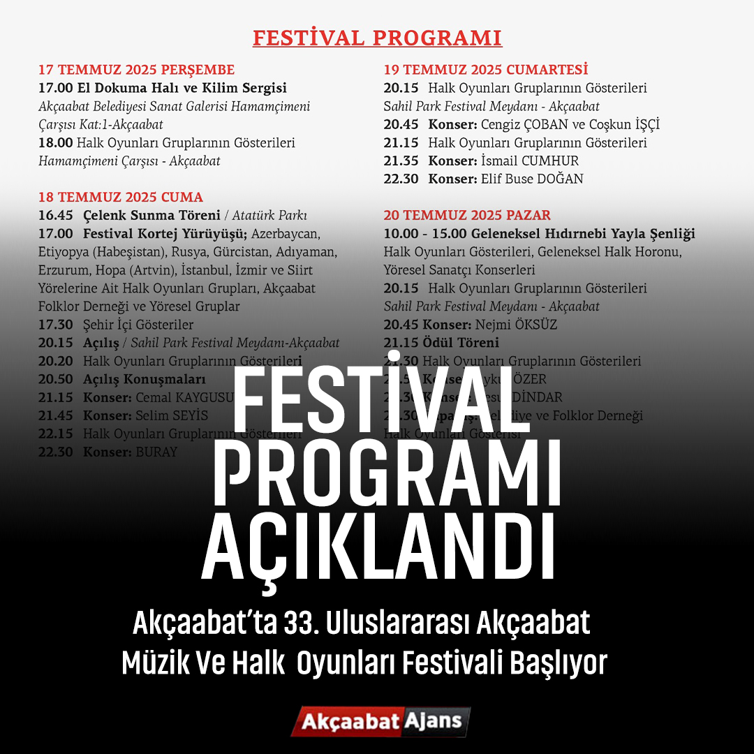Akçaabat Festival Programı Açıklandı