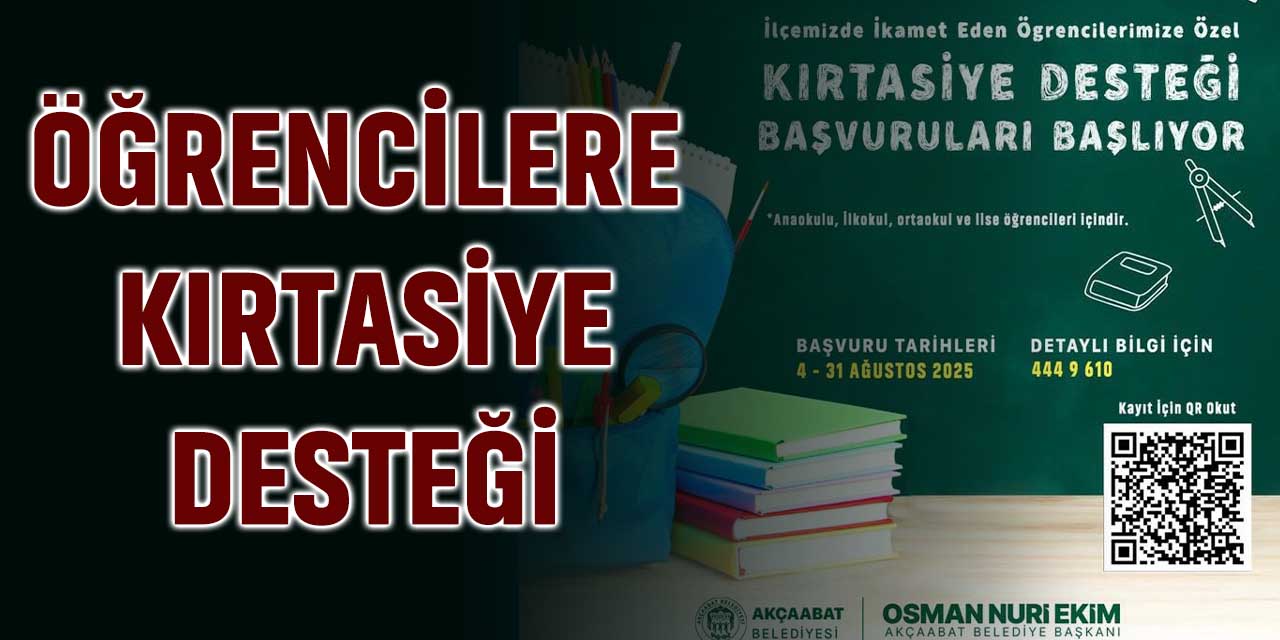 Akçaabat Belediyesin'den Kırtasiye Desteği