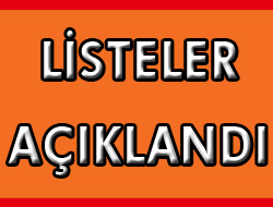 Listeler Açıklandı