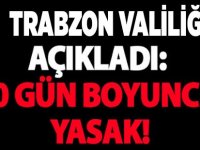 Trabzon Valiliği'nden 10 günlük yasaklama açıklaması geldi
