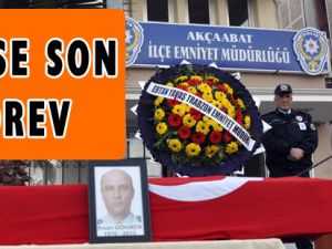 Akçaabat’ta polis memuru için tören düzenlendi.