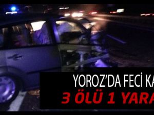 Yoroz'da Kaza 3 Ölü Bir Yaralı